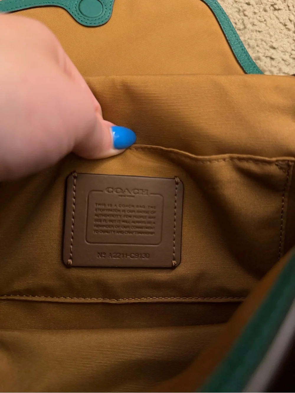 Coach Teal Green Pebbled Leather Crossbody with Embossed Coach Logo